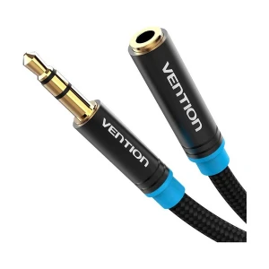 Vention VAB-B06-B300-M 3.5mm Male to Female, 3 Meter, Black Audio Cable #VAB-B06-B300-M