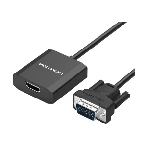 Vention ACEB0 VGA Male to HDMI, 3.5mm Audio & Micro USB Female Black Multiport Converter # ACEB0