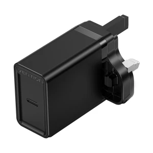 Vention FAIB0-UK 1-Port USB Type-C 30W Black Charger / Charging Adapter #FAIB0-UK