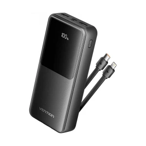 Vention FHPB0 Dual Cable 20000mAh Black 22.5W Power Bank with Digital Display #FHPB0