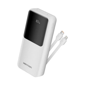 Vention FHPB0 Dual Cable 20000mAh White 22.5W Power Bank with Digital Display #FHPB0