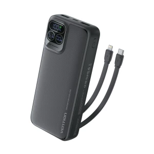 Vention I13BB-V2 Dual Cable 10000mAh Black 22.5W Power Bank with LED Display