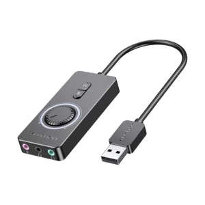 Vention CDRBB USB 0.15 Meter Black External Sound Card with Volume Control #CDRBB