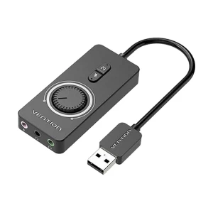 Vention CDRBD USB 0.5 Meter Black External Sound Card with Volume Control # CDRBD