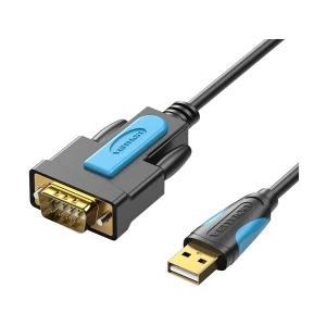 Vention VAS-C02-B200 USB Male to Serial (RS-232) Male, 2 Meter, Black Cable # VAS-C02-B200