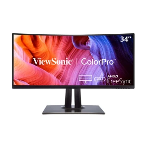 ViewSonic VP3481a 34 Inch 3K UWQHD Display Dual HDMI, DP, USB, USB-C Curved Professional Monitor