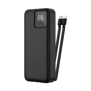 Wiwu Dual Cable 20000mAh Black 22.5W Power Bank with Digital Display #JC-22