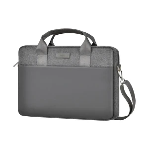 WIWU Minimalist 15.6 inch Gray Laptop Bag with Detachable Shoulder Strap