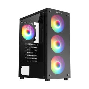 Xtreme 100E Mid Tower ATX Black Desktop Casing With 4 RGB Fan