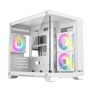 Xtreme 500W Mid Tower ATX White Gaming Desktop Casing With 3 ARGB Fan