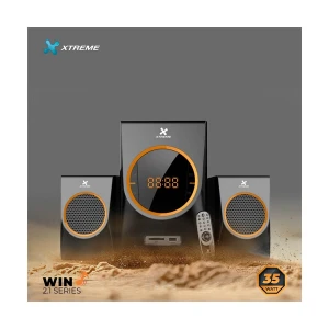Xtreme Win 2:1 Bluetooth Black Multimedia Speaker With Remote